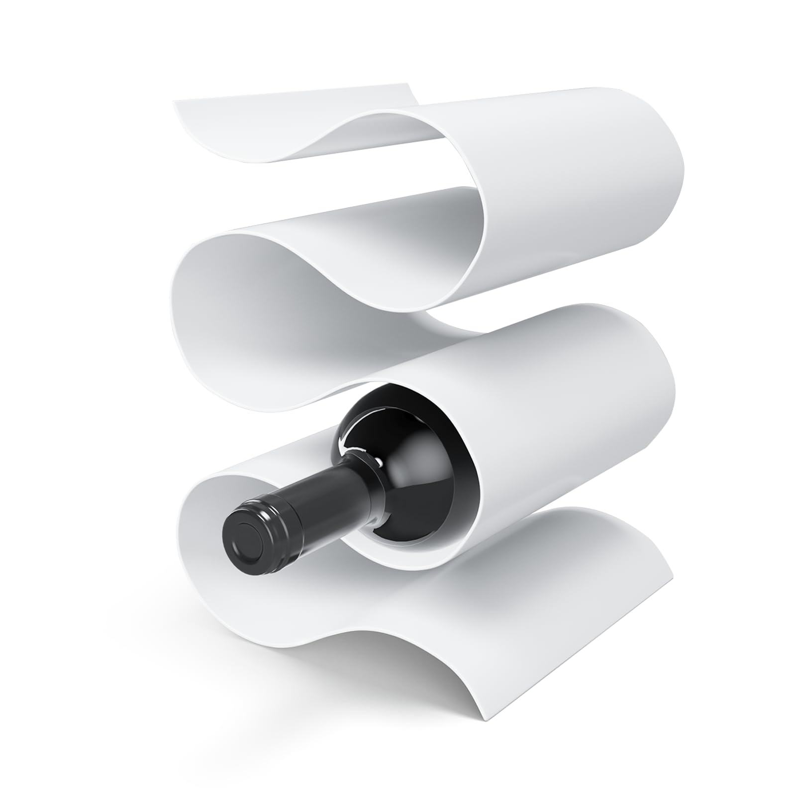 Black Wine Rack Countertop, Modern Metal Wine Rack for Inside Cabinet, Minimalist Small Wine Holder Tabletop, 5 Bottle Wine Display Stand for Wine Storage Organizer Home Kitchen Bar (Black)