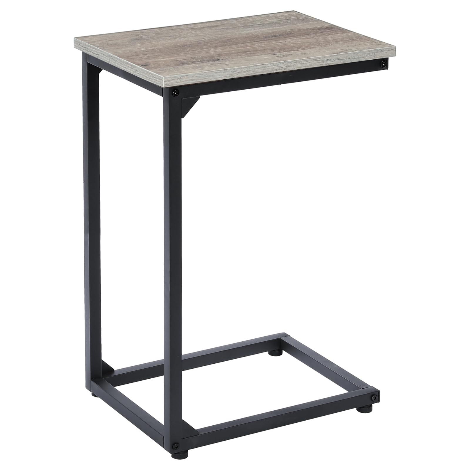 AMHANCIBLE C Shaped Side Table, End Tables Living Room Set of 2, Slide Under Couch Table for Sofa, TV Trays for Bedroom, Small Space, Rustic Brown HET02CBR