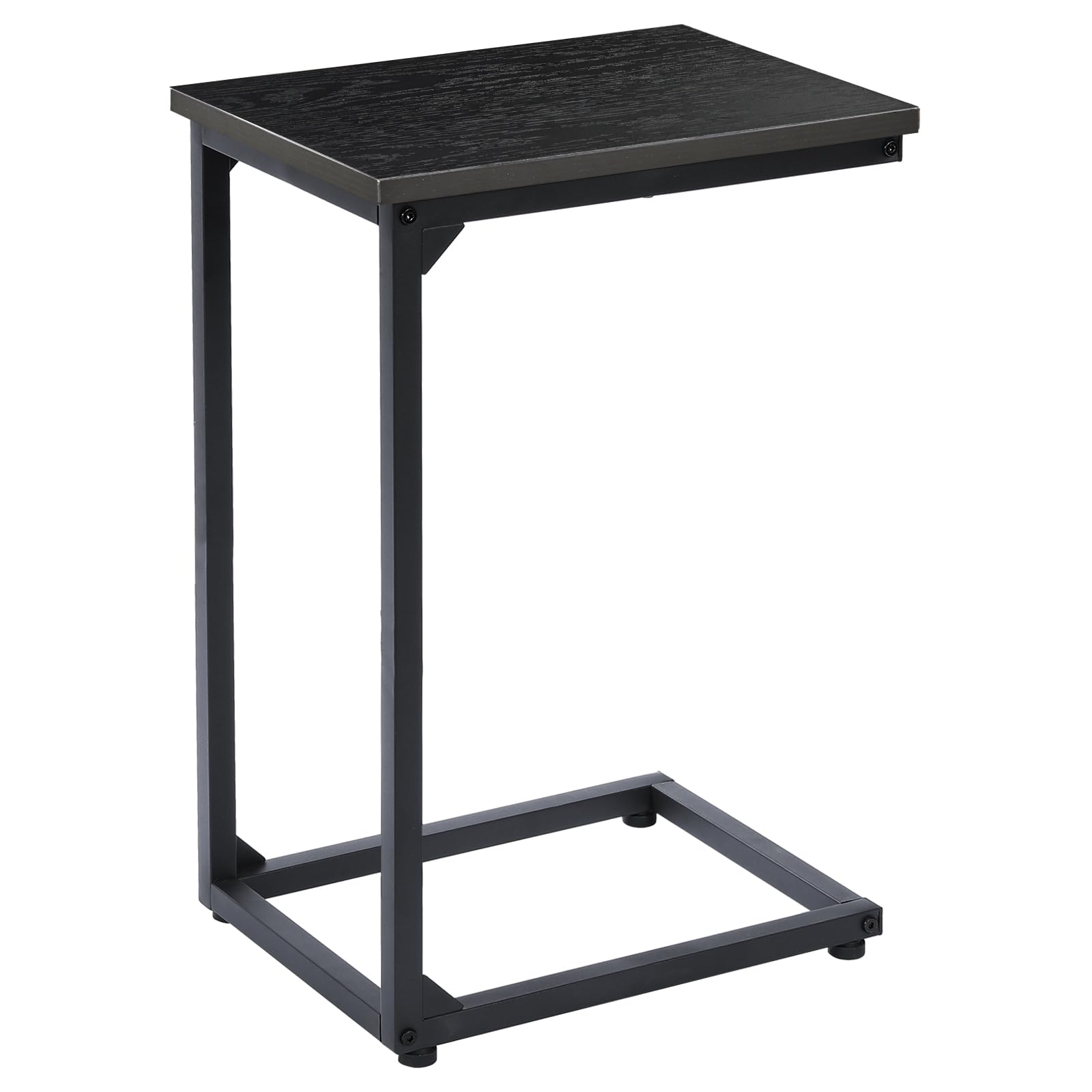 AMHANCIBLE C Shaped Side Table, End Tables Living Room Set of 2, Slide Under Couch Table for Sofa, TV Trays for Bedroom, Small Space, Rustic Brown HET02CBR