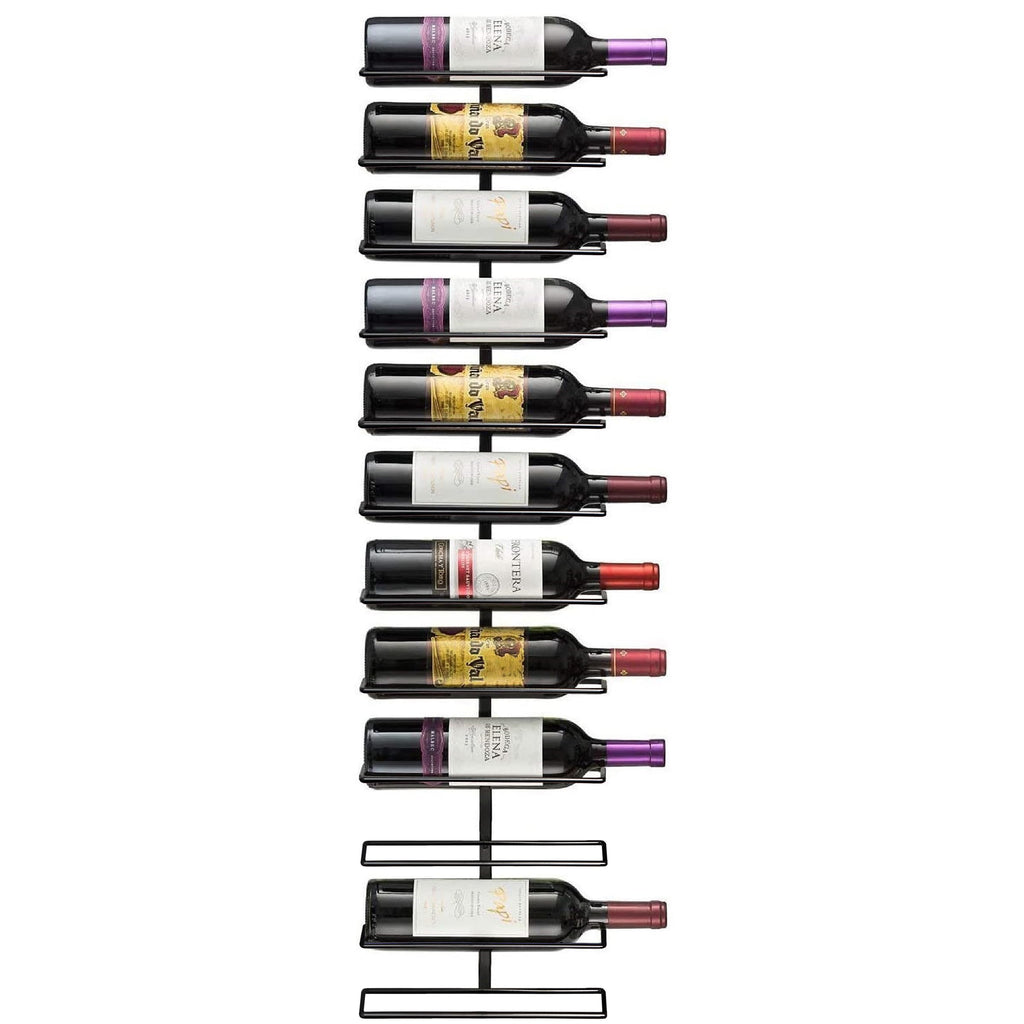 Sorbus Wall Mount Wine Rack – Holds 9 Bottles – Black Metal Wine Bottle Holder for Wall, Modern Wine Rack for Home Bar, Kitchen
