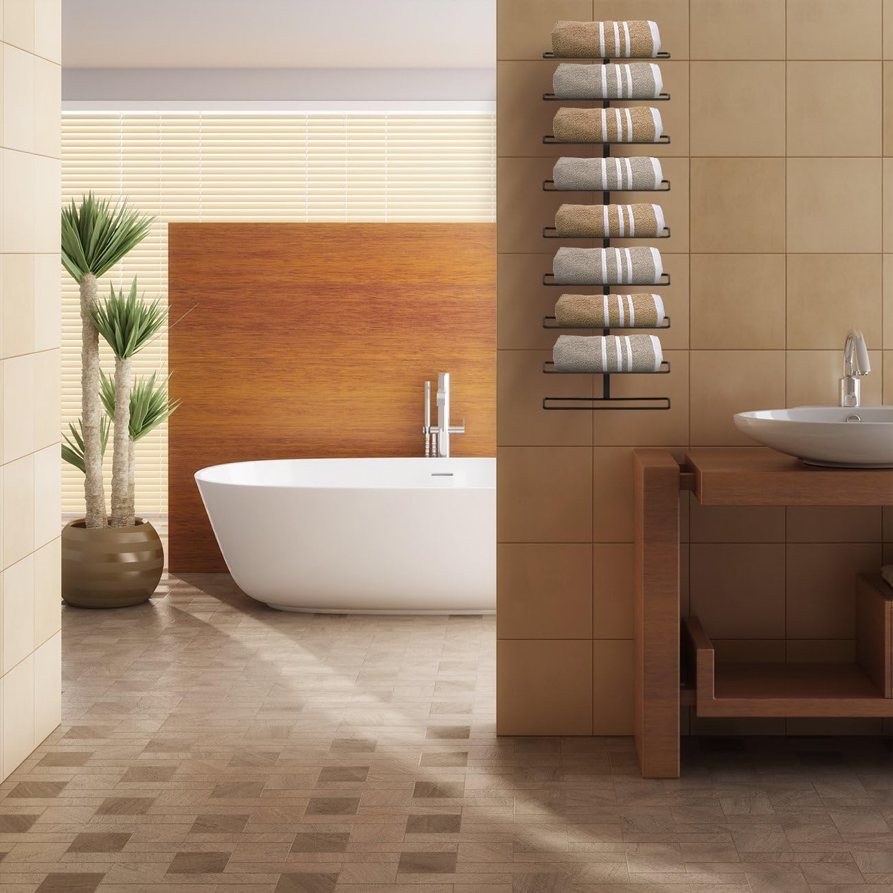 Sorbus Wall Mount Wine Rack – Holds 9 Bottles – Black Metal Wine Bottle Holder for Wall, Modern Wine Rack for Home Bar, Kitchen