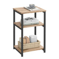 VASAGLE Side Table, Small End Table, Tall Nightstand for Living Room, Bedroom, Office, Bathroom, Greige and Classic Black ULET273B02