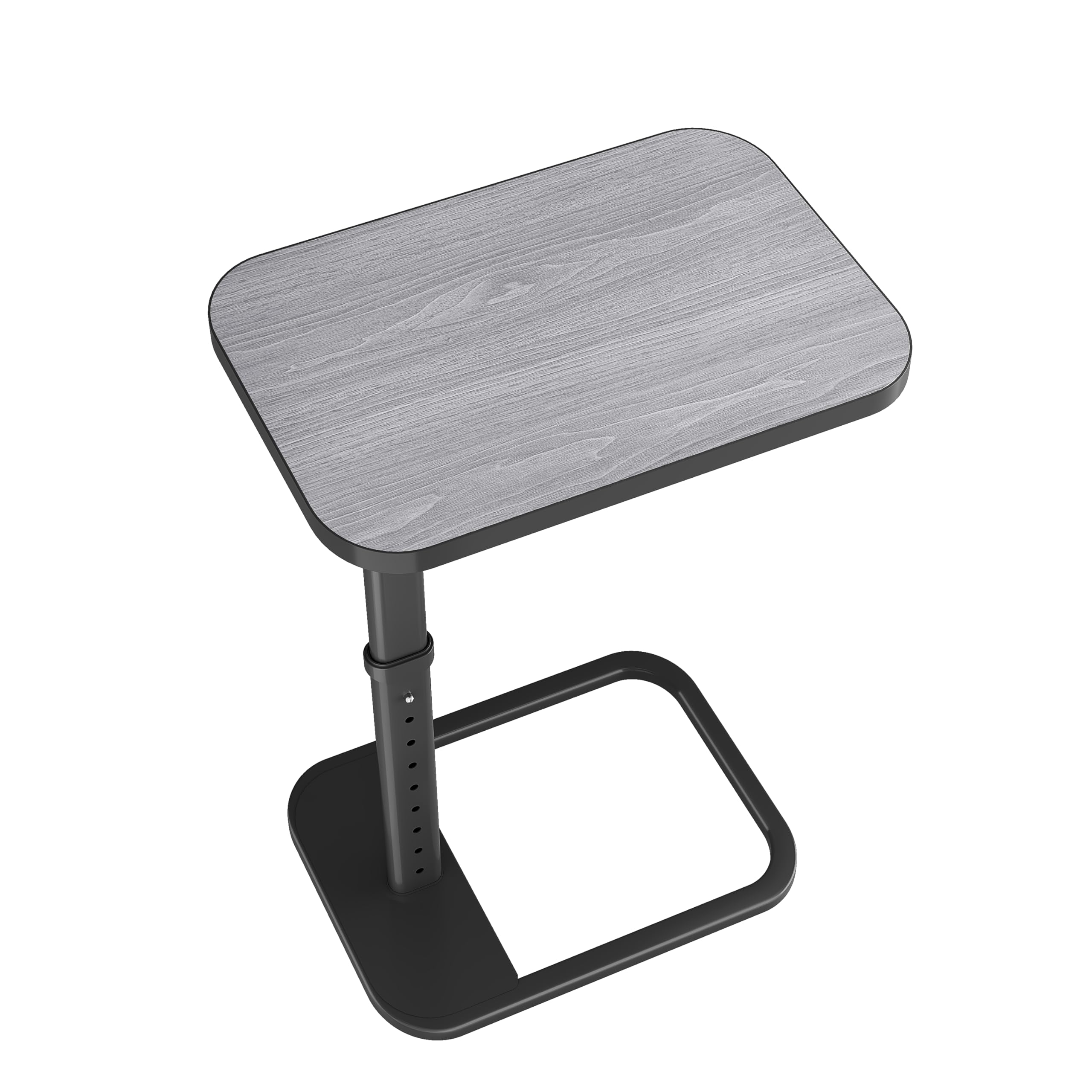 Kitstorack TV Tray Table, Adjustable Height & Flip-Top & Rounded Metal Corners, Snack Table for Couch, Sofa, Bed, Chair, Living Room, C Shaped End Side Table for Eating, Dinner or Laptop, Small Spaces